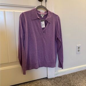 J. Crew Lavender V-Neck Sweater